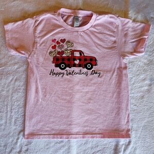 Pink Valentine's Day T-Shirt with Truck Design